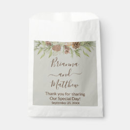 Papel Bolsa de regalo de boda beige de invierno elegante