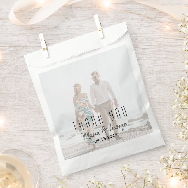 Papel Bolsa de regalo de boda con foto (Cortado)