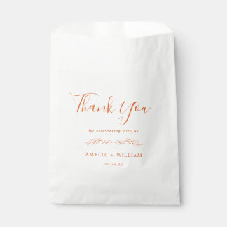 Papel Bolsa de regalo de boda con monograma de hoja mini