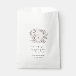 Papel Bolsa de regalo de boda de corona monograma rústic