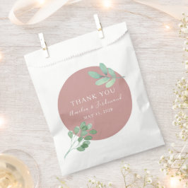 Papel Bolsa de regalo de boda de eucalipto rosa polvorie