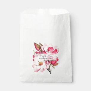 Papel Bolsa de regalo de boda de magnolias rosadas