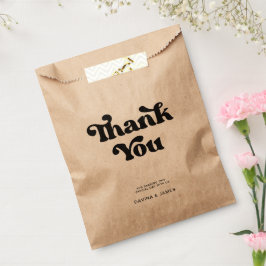 Papel Bolsa de regalo de boda elegante retro negra y bla