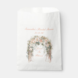 Papel Bolsa de regalo de boda floral de melocotón elegan