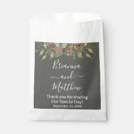 Papel Bolsa de regalo de boda gris elegante de invierno