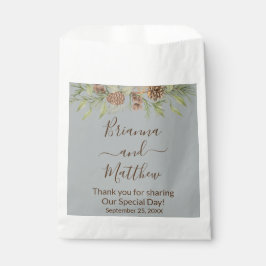 Papel Bolsa de regalo de boda gris elegante de invierno