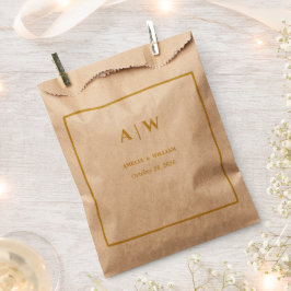 Papel Bolsa de regalo de boda minimalista de oro blanco