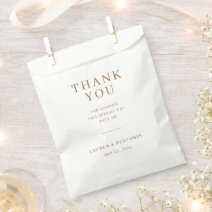 Papel Bolsa de regalo de boda minimalista en oro elegant