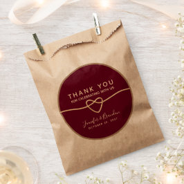 Papel Bolsa de regalo de boda simple de Borgoña