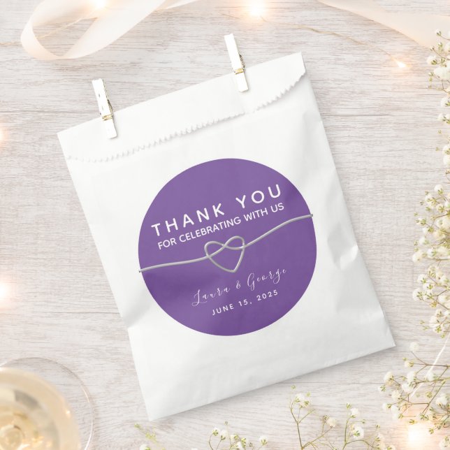 Papel Bolsa de regalo de boda simple morada (Cortado)
