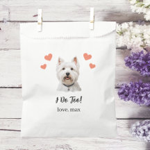 Bolsa de regalo de bodas con golosinas para perros