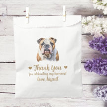 Bolsa de regalo de bodas con golosinas para perros
