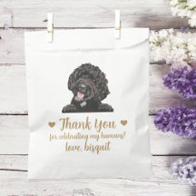 Bolsa de regalo de bodas con golosinas para perros