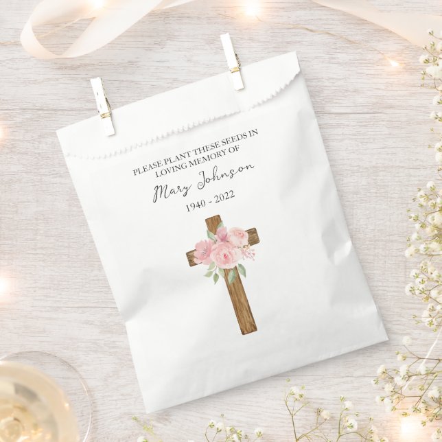 Papel Bolsa de regalo funeral con paquete de semillas de (Cortado)