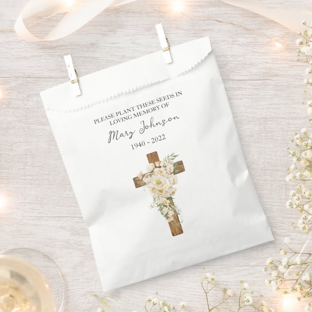 Papel Bolsa de regalo funeral con paquete de semillas de (Cortado)