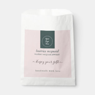 Papel Bolsa de regalo Simple Modern Rosa Sonrojado con t