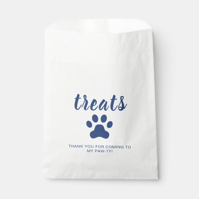 Papel Bolsa de regalos de fiesta para cachorros azul (Anverso)