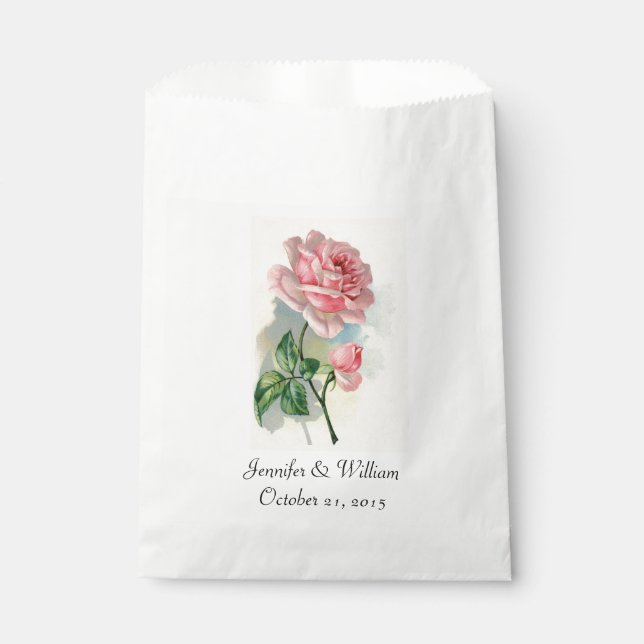 Papel Bolsa de Rosa de bodas rosadas (Anverso)