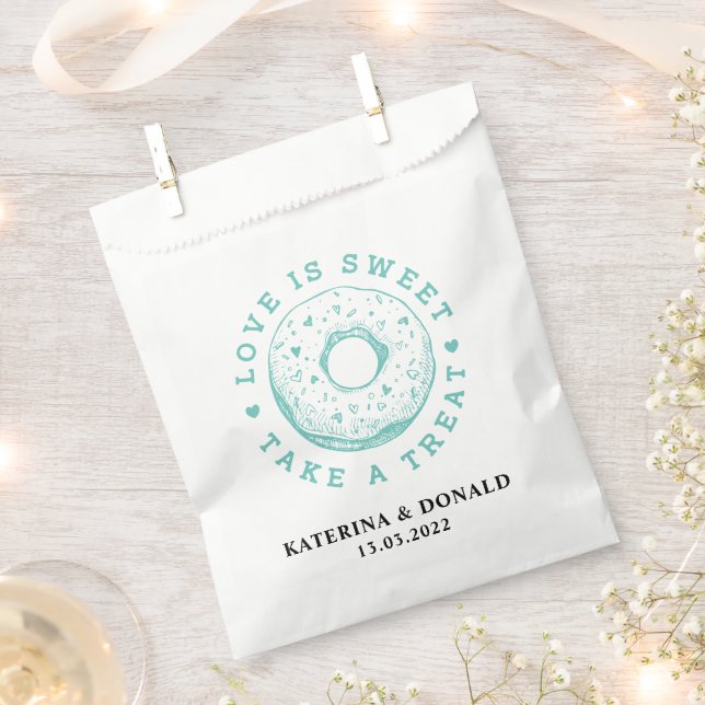 Papel Bolsa del favor de la boda de Donut (Cortado)
