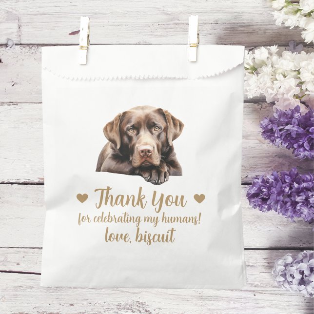 Papel Bolsa del Favor de la Boda del Trate de Perro (Subido por el creador)