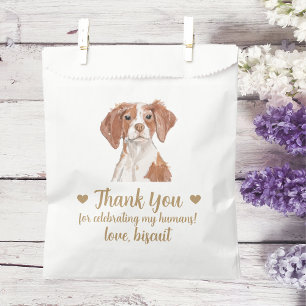 Papel Bolsa del Favor de la Boda del Trate de Perro