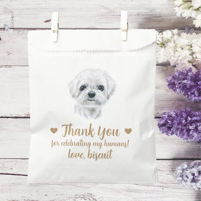 Papel Bolsa del Favor de la Boda del Trate de Perro (Subido por el creador)