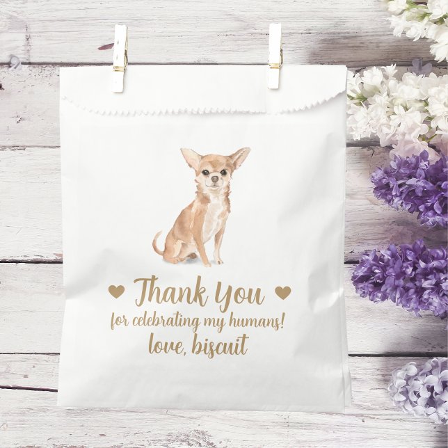 Papel Bolsa del Favor de la Boda del Trate de Perro (Subido por el creador)