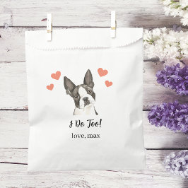 Papel Bolsa del Favor de la Boda del Trate de Perro