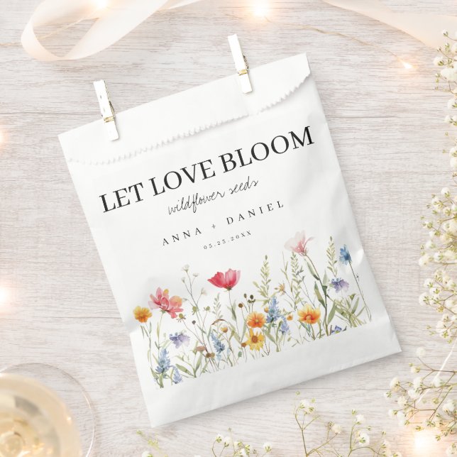 Papel Bolsa Favor de la Boda de Semillas de Flor Silvest (Cortado)