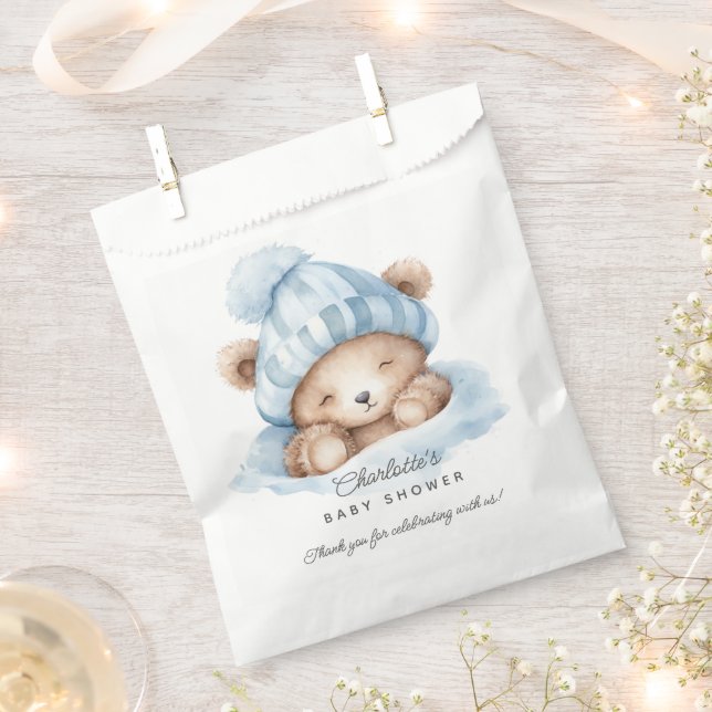 Papel Bolsa favorita Baby Shower del oso de acurrucarse (Cortado)