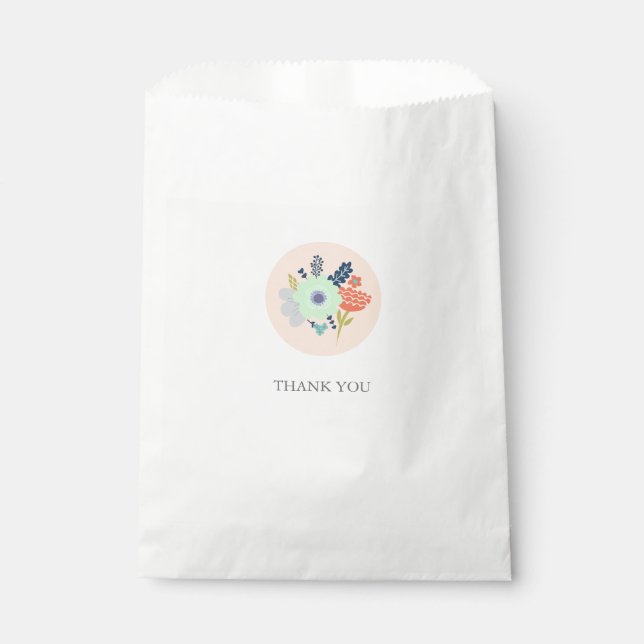 Papel Bolsa favorita con diseño floral de melocotón (Anverso)