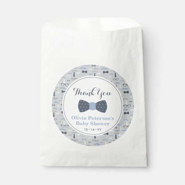 Papel Bolsa favorita de Baby Shower Bow Tie (Anverso)