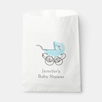 Papel Bolsa favorita de Baby Shower de Pram azul