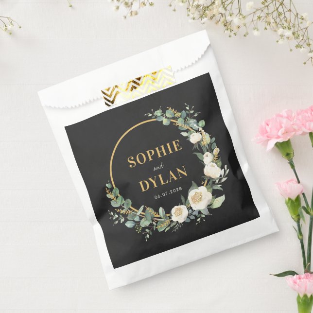 Papel Bolsa favorita de boda de casamiento con argollas  (Sellado)