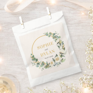 Papel Bolsa favorita de boda de casamiento con argollas 