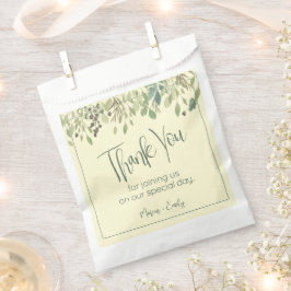 Papel Bolsa favorita de boda de crema y eucalipto modern