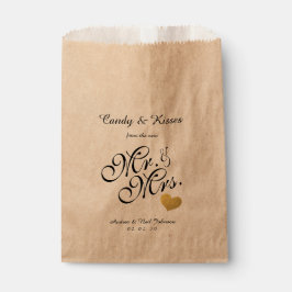 Papel Bolsa favorita de bodas | Besos de golosinas Sr. y