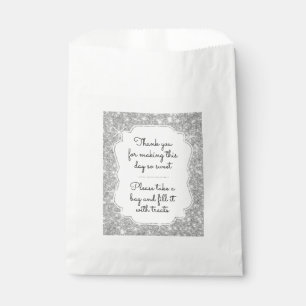 Papel Bolsa favorita de bodas de bodas de barro de plata