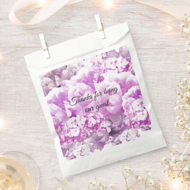 Papel Bolsa favorita de buquete floral rosado monocromo (Cortado)