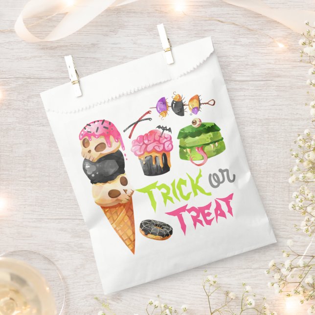Papel Bolsa favorita de dulces de Halloween con trucos o (Cortado)