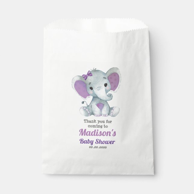 Papel Bolsa favorita de elefante morado, Personalizar tu (Anverso)