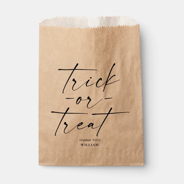 Papel Bolsa favorita de Halloween con trucos o trucos (Anverso)