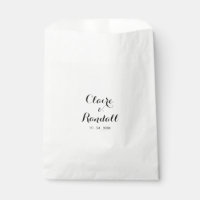 Bolsa favorita de la boda blanca y negra minimalis
