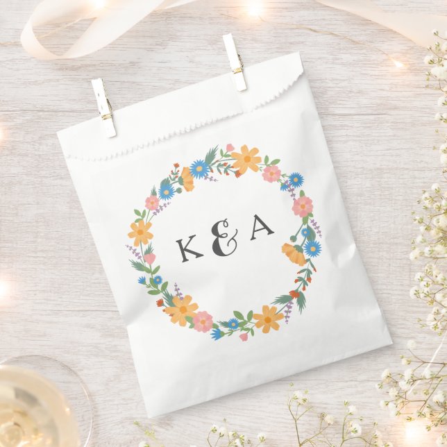 Papel Bolsa favorita de la boda de flor silvestre de ver (Cortado)