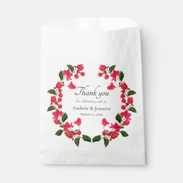 Papel Bolsa favorita de la boda de las flores de Bougain (Anverso)