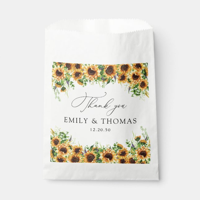 Papel Bolsa favorita de la boda del girasol (Anverso)
