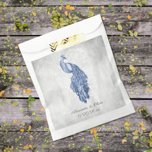 Papel Bolsa favorita de la boda del pavo real azul