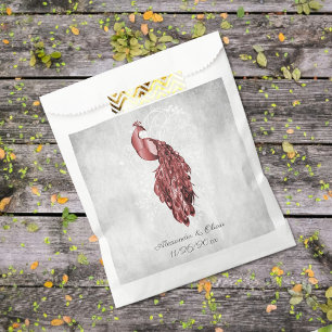 Papel Bolsa favorita de la boda del pavo real rojo
