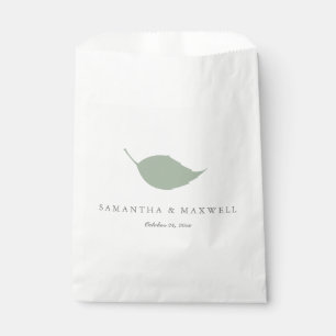 Papel Bolsa favorita de la boda verde de sabio simple