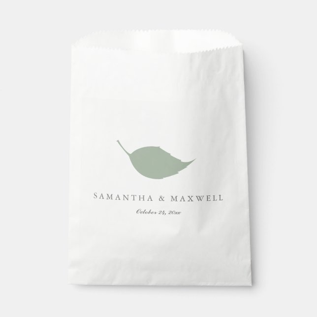 Papel Bolsa favorita de la boda verde de sabio simple (Anverso)